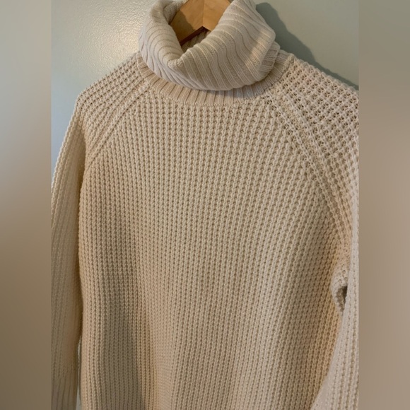 Hatch maternity waffle wool turtleneck sweater ivory p - Picture 4 of 6